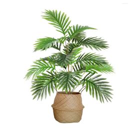 Decorative Flowers 78 Cm (30.7 In) 21 Leaf Artificial Areca Plant Iron Tropical Palm Tree Fake Green Leaves Garden Home Office Decor