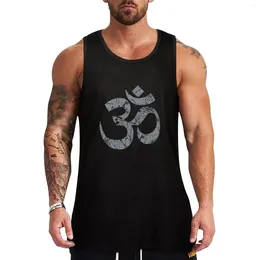 Men's Tank Tops OM Yoga Spiritual Symbol In Distressed Style Top Summer 2024 Bodybuilding T-shirt Gym Accessories Men