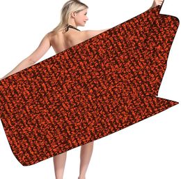 Fashion Letter Microfiber Absorbent Towel Square Beach Towel Quick-Drying Waterproof Bath Towel