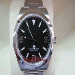 High Quality Wristwatches Mens watch STEEL EXPLORER I BLACK DIAL 214270 SCRAMBLED SERIAL273s