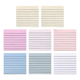 8packs Sticky Note Memo Stationery Pet Studying Self Stick Writable With Lines Multicolor Transparent School Planner Waterproof
