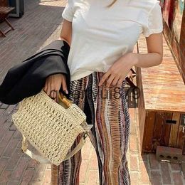 Shoulder Bags Handbags fasion bamboo andle straw bags designer women andbags luxury wicker woven soulder summer beac raan purses large toteH2421