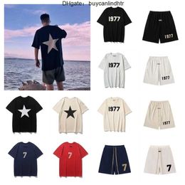 ESS mens designer t shirt clothes essentail shirts women Fashion paint short sleeves high street loose Tide brand Crew Neck Letter EGHH