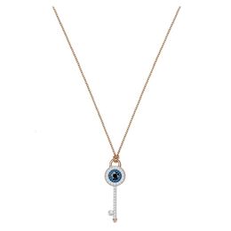 Swarovski Necklace Designer Women Original Quality Necklaces Devils Key Necklace Womens Minimalist Temperament Rose Gold Blue Eye Collar Chain