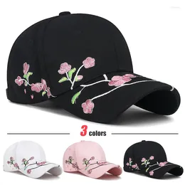 Ball Caps Chinese Style Women's Baseball Cap With Plum Blossom Embroidery