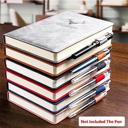 360 Pages Portable Extrathick Waxfeeling Leather A5 Log Notebook for Daily Work Office School Supplies Korean Stationery 240127