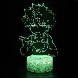 Night Lights Anime Hunter X 3D Lamp Kids Child Bedroom Decor Nightlight Boy Christmas Drop Manga Gift Light