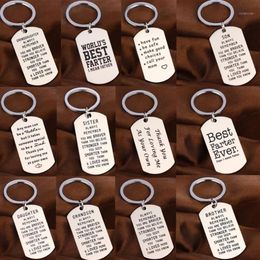 Keychains Family Love Keychain Son Daughter Sister Brother Mom Fathers Key Chain Gifts Stainless Steel Keyring Dad Mothers Friend 279w