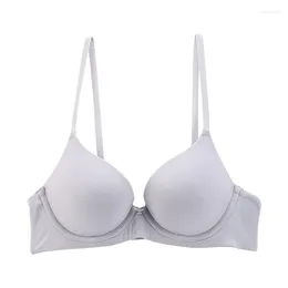 Bras Simple Solid Colour Seamless Glossy Push Up Bra Thin Lined Underwear Women Lingerie Soft And Breathable Intimates B C D Cup