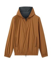 Mens Jackets Winter loro Cashmere Brown Hooded Coats piana