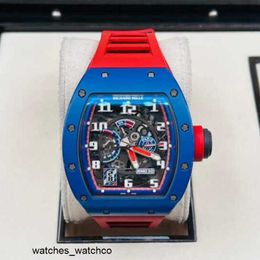 RM Wrist Watch Richardmillie Watchbox Wristwatch RM030 Series RM030 Blue Ceramic Side Red Paris Limited Dial 42.7*50mm Complete Set