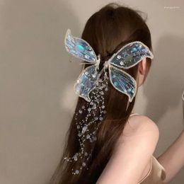 Hair Clips Butterfly Fairy Ear Headwear Fringe Hairpin Crystal Barrettes Simple Side For Drop