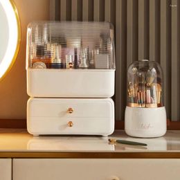 Storage Boxes Convenient And Stylish Makeup Brush Holder For Easy Access Made With PET ABS Silicone Well Organized White