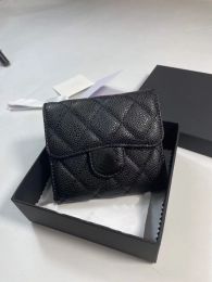 Portable coin purse French diamond wallet luxury handbag leather original box card holder combination designer zipper bag 3819