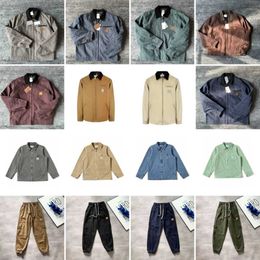 carhartts jacket Mens Jackets Vintage Washed Canvas Jacket Carhart Pullover Coat Lapel Neck Woollen Clothes Carharttlys Outwear Padded 5444 carhart GYTV