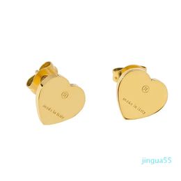 Women Fashion Heart Love Stud Classic Size Stainless Steel Couple Gifts Designer Jewelry Engagement Earrings Wholesale