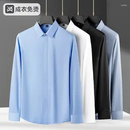 Men's Casual Shirts Wholesale Long Sleeved Solid Colour Business Professional Dress Non Ironing