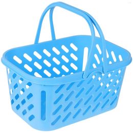 Storage Bags Blue Plastic Shopping Basket Organizer - 10L Portable Handheld For Supermarket Retail Bookstore And Fruits