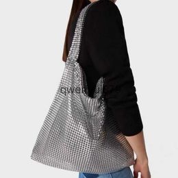 Shoulder Bags Luxury Metal Mes Women Soulder Designer Siny Lady andbags Silver Glier Evening Party Bag Large Tote Feamle Purses2023H2421