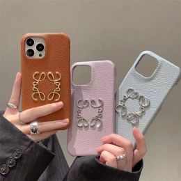 Designer Women Cell Phone Case For Iphone 15 14 Promax 13pro 12 Iphone Case Luxury Leather Mobile Phone Case Designer Letter Phone Back Cover