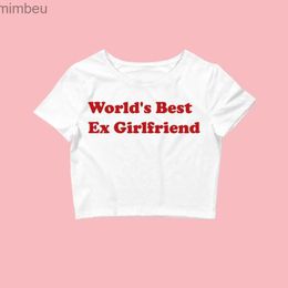 Women's T-Shirt Best Ex Girlfriend Print Baby Tee Vintage Tshrit Women Gothic Short Sleeve Harajuku Accessories Y2k Clothing Crop Top Streetwear L240201