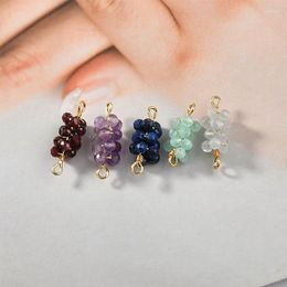 Charms Mini Small Grape Berry Natural Stone Crystal Woven Double Hanging Diy Handmade Jewellery Material Accessories