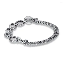 Link Bracelets Double-layer Cuban Chain Trend Personality Simple Men's And Women's Circle Jewellery Student Style Niche Design Charm