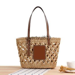 Shoulder Bags Casual ollow Straw Women andbags Designer andmade Woven Tote Bag Braid Summer Beac Soulder Big Bali Sopper Purse 2022H2421