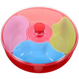 Dinnerware Sets Snack Compartment Box With Lid Child Kids Candy Serving Case Plastic Plate