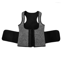 Waist Support Neoprene Trainers Vest Cincher Corset Fajas Triple Belts Tank Top Zipper Breathable Elastic Slimming Shapewear