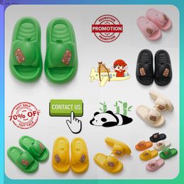 Designer Flat Little Bear sliders slides sandals slippers for men women anti slip wear Light weight breathable Low cut super soft Fashion Pool Size 35-46