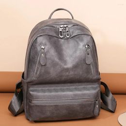 School Bags 2024 Anti-theft Travel Rucksack Luxury Designer Satchel For Girl High Quality Leather Bagpack Women Vintage Backpack Purse