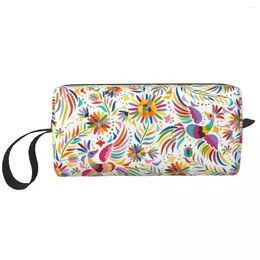 Cosmetic Bags Mexican Floral And Bird Pattern Large Makeup Bag Waterproof Pouch Travel Storage For Unisex