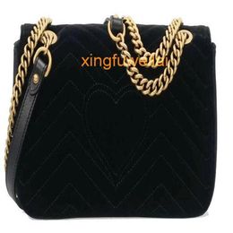 Women Shoulder Bags Fashion Ladies Velvet Handbag Classic Gold Chain Bag Heart Style Woman Tote Messenger Handbags Top Quality329C