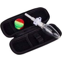 Headshop888 NC019 Dab Rig Glass Water Bong Egg Style Anti-Rolling Smoking Pipe Bag Set 10mm 14mm Titanium Quartz Ceramic Nail Clip Dabber Tool Silicon Jar