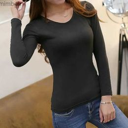 Women's T-Shirt 2022 Autumn New Women T-Shirt Slim Cotton Female T-Shirt Long Sleeve Ladies V Neck Thin White Black Top Woman Tees Shirt Clothes L240201