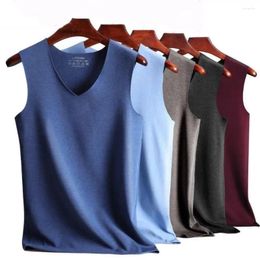 Men's Tank Tops Colour Inside Clothes Intimates Accessories Men Vest Korean Style Bottoming Shirt Self Heating Undershirts German Fleece