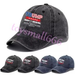 Trump Hat 2024 U.S Presidential Election Baseball Cap Party Hats Make America Great Again Black Cotton Sports Caps 0201