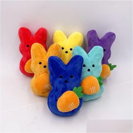 Cartoon Accessories Rabbit P Peeps Cute Bunny Carrot Doll Toy Stuffed Animal Keychain Kawaii Easters Toys Room Sofa Desktop Decoration Oteov