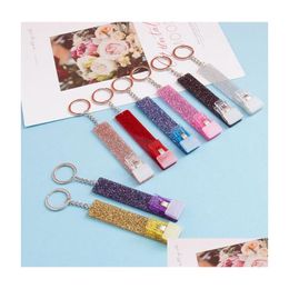 Keychains & Lanyards Credit Card Pler Keychains Cute Debit Bank Cards Grabber For Long Nails Atm Key Chain Ring Women With Plastic Cl Dh5Aj