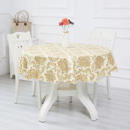 PVC el Waterproof and Oil Proof Large Round Tablecloth el Plastic Round Table Cloth Wash Free and Scald Proof Table Cloth 240123