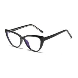 TR90 Anti Blue Light Big Cat Eye Glasses Frames Women Optical Fashion Computer EyeGlasses Y0831259m