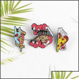 Pins Brooches Pins Brooches Enamel Brooch Pin Pizza Zombie Party Hand Shirt Lapel Bag Badge Jewelry 1464 E3 Drop Delivery 2021 Dhsell Dhixy