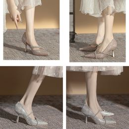 Лакированная икра с ремешком на пятке Кожаные туфли на высокой шпильке Босоножки с острым носком женские Роскошные дизайнерские модельные туфли Вечерняя фабричная обувь