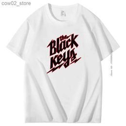 Men's T-Shirts Mens T-Shirt Summer Cotton Funny T-Shirt Gift Tops The Black Keys Unisex Tee-Shirt Casual Loose Cool Style Tees Mens Clothes Q240201