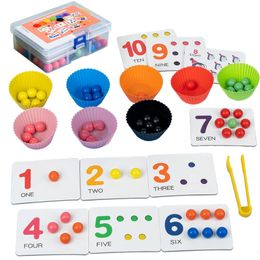 Kid Clip Beads Colour Sorting Toys Montessori Counting Game Fine Motor Training Number Learning Children Education Matching Toys 240129