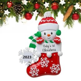 Christmas Decorations Babys 1st Ornament 2024 Snowman Pattern First Decoration Acrylic Cute Lovely