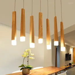 Pendant Lamps Wood Ceiling Light Lamp Kitchen Hanging Wooden Living Room Modern Foyer Loft Shop