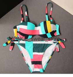 Women's Swimwear Women Colour Block Monokini Sexy Two Piece Swimsuit Push Up Bodysuit Bathing Suit Swim Wear H2421