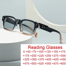 Occhiali da sole retrò occhiali da lettura quadrata da donna designer marchio di moda anti -blu cornici Uv400 uomini rivetti gli occhiali a gradiente 2